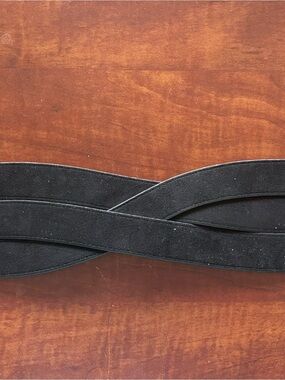 Women’s Black Suede Braided Waist Belt